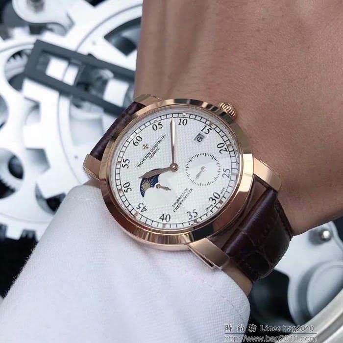 江詩丹頓 Vacheron Constantin 大氣爆款 頂級機械機芯 真牛皮錶帶 精品男士腕表  wssb4858